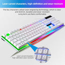 Colorful Glow Wired Gaming Keyboard and Mouse Combo Keyboard Mouse Set - White